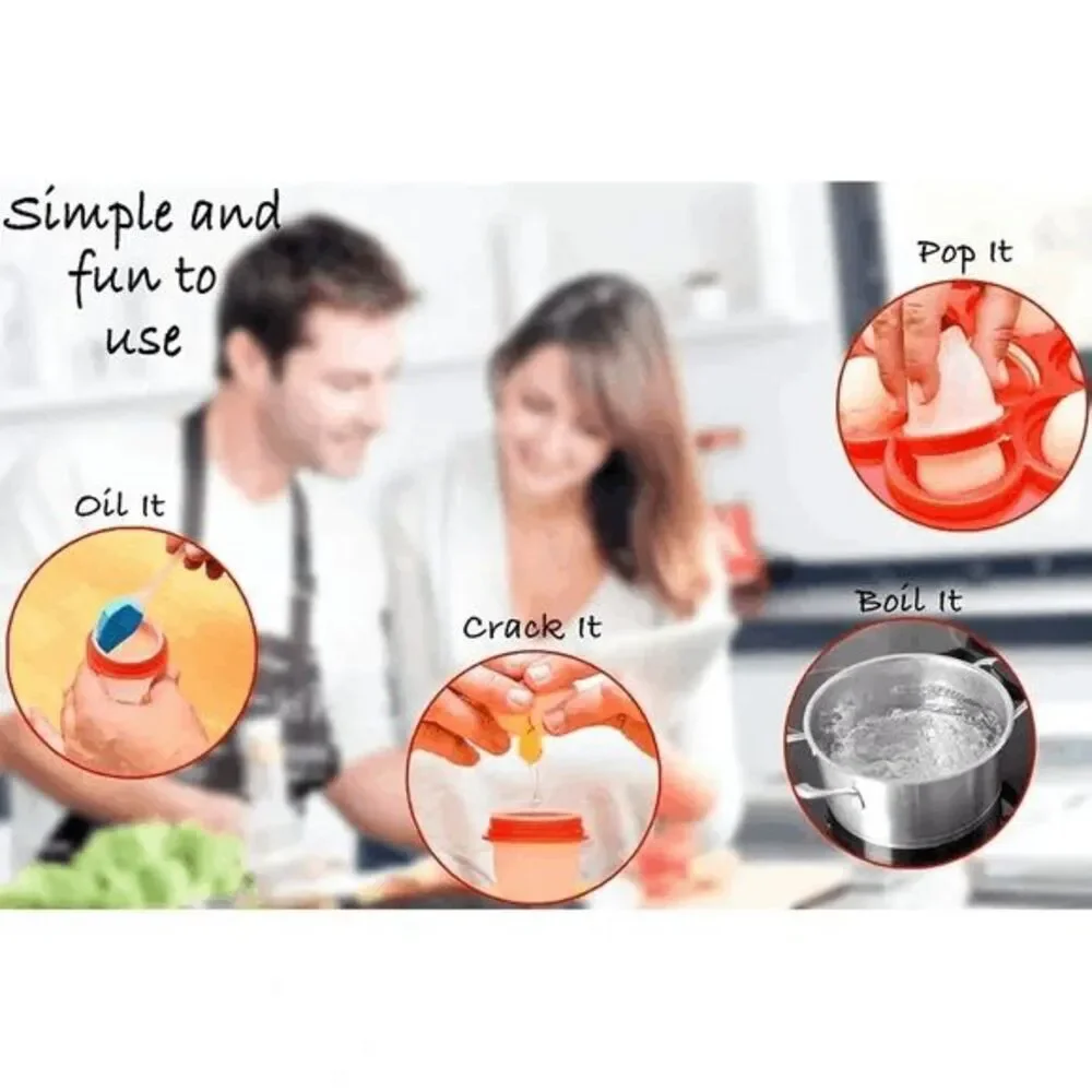 Silicone Egg Boiler Heat Resistant Cooking Cups - 6 Piece